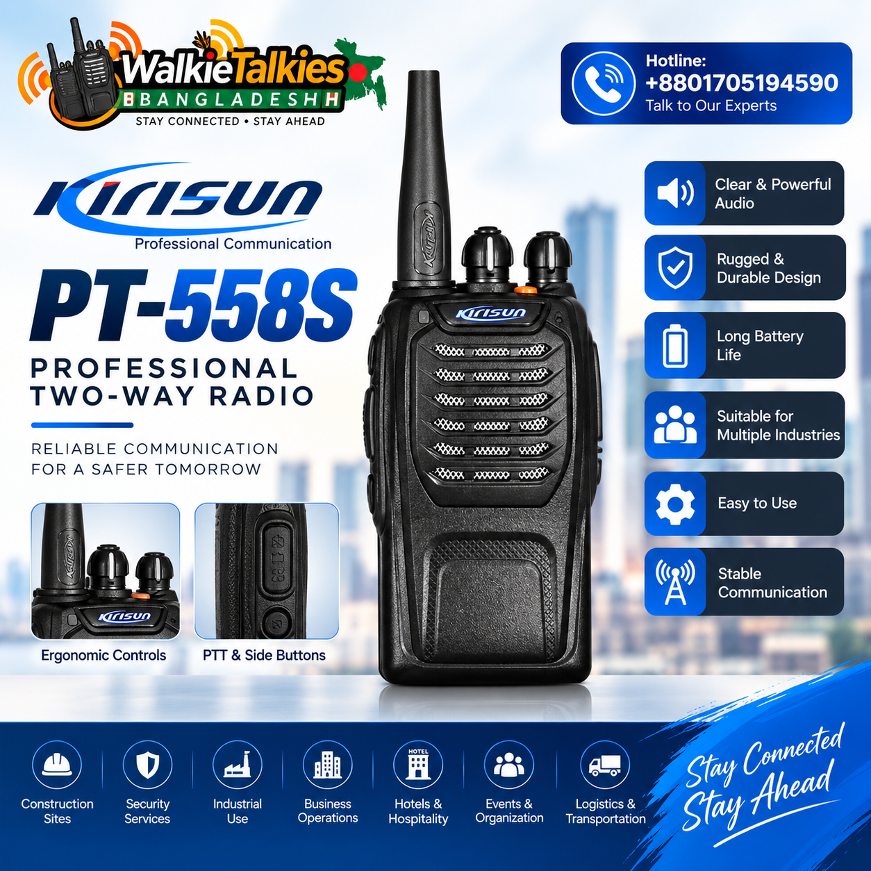 Kirisun PT558S Kirisun PT-558S Professional Two-Way Radio - Image 1